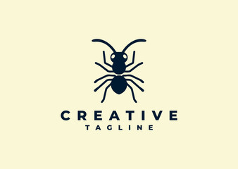 Ant logo design vector icon flat illustration