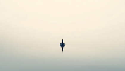 Fototapeta premium A short, inspirational quote or a single word in a clean, minimalist font, placed in the center of the wallpaper