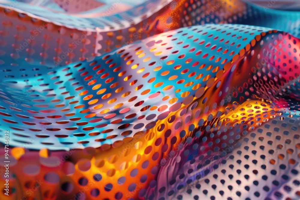 Aufkleber a close-up shot of a vibrant and patterned tie resting on a surface