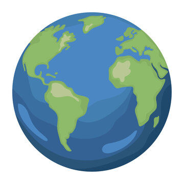 planet earth icon on white background