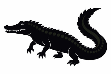 


     Crocodile silhouette vector illustration.
