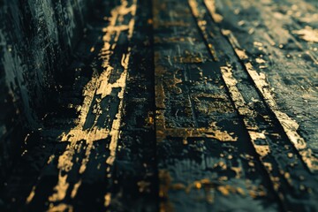 Obraz premium A dirty street with a yellow line painted on it
