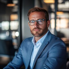 Fototapeta premium Business executive driving company innovation and growth
