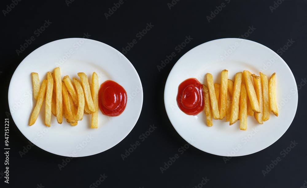 Wall mural french fries and ketchup.