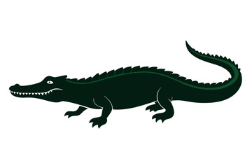 Obraz premiumCrocodile silhouette vector illustration. 