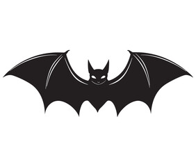 Bat icon silhouette on white background Vector illustration