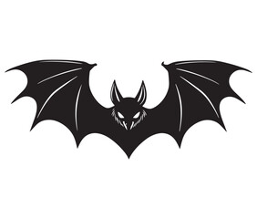 Bat icon silhouette on white background Vector illustration