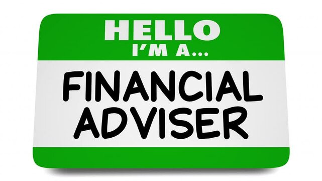 Certified Financial Adviser Planner CFA Name Tag Sticker Hello Hire Me 3d Animation