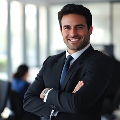 Fototapeta premium Corporate executive building strong business relationships 