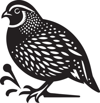 recommend clip art: quail bird black silhouette vector, silhouette vector art illustration