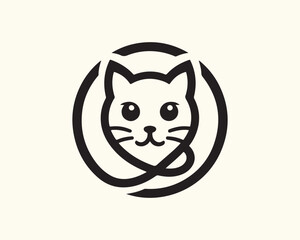Cat logo design icon symbol vector illustration