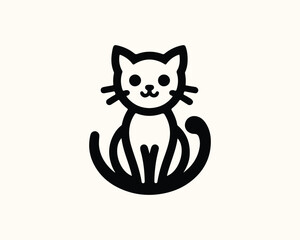 Cat logo design icon symbol vector illustration