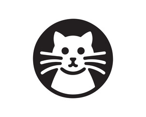 Cat head icon. Cartoon Cat face. Vector illustration. Silhouette simple. Animal Logotype concept. Cat Logo design template.