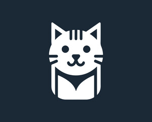 Cat logo design icon symbol vector template.