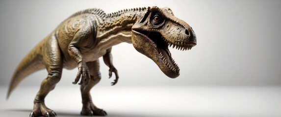 Obraz premium A Close-up of a Tyrannosaurus Rex Dinosaur Toy with Its Mouth Open