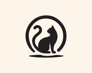 black and white cat logo