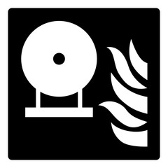 Fototapeta premium ISO fire prevention safety signs_remote release station_symbol and pictogram only_black and white edition 