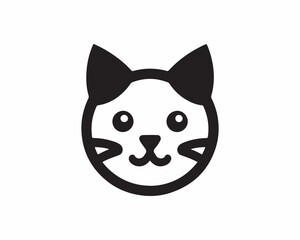 Silhouette Cat logo design icon symbol illustration