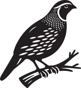 recommend clip art: quail bird black silhouette vector, silhouette vector art illustration