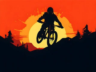 Extreme BMX Sports Personality's Vector Silhouette: Flat Cutout Icon generative ai