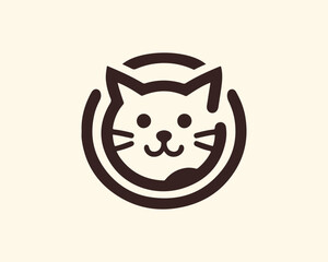 Cat logo design vector template