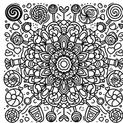 A candy-inspired mandala vector