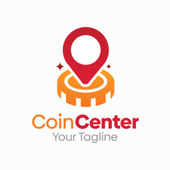 Coin Center Logo Design Template. Good for Business, Agency, Community and Organization