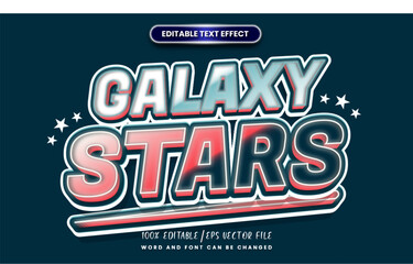 Editable text effect. 3d cartoon Galaxy text effect style. 