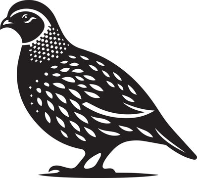 recommend clip art: quail bird black silhouette vector, silhouette vector art illustration
