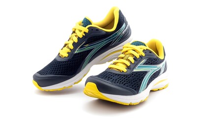 Energetic Running Shoes on Clean White Background