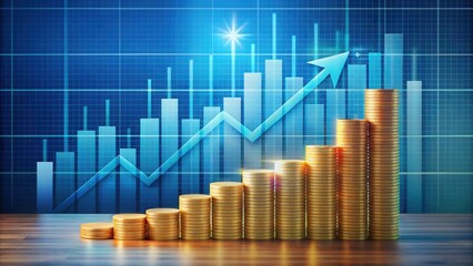 of Return on Investment concept with financial graphs and money symbols, ROI, gains, cost, investment, finance, business