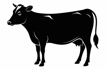 cow silhouette, cow vector illustration, bull, cow icon	
