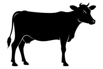 cow silhouette, cow vector illustration, bull, cow icon	
