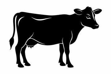 cow silhouette, cow vector illustration, bull, cow icon	

