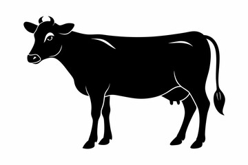 cow silhouette, cow vector illustration, bull, cow icon	
