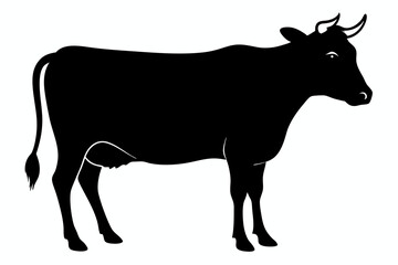 cow silhouette, cow vector illustration, bull, cow icon	
