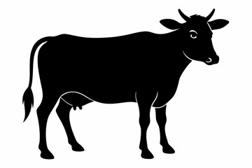 cow silhouette, cow vector illustration, bull, cow icon	
