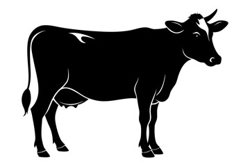 Cattle cow silhouette, cow vector illustration, bull, cow icon	
