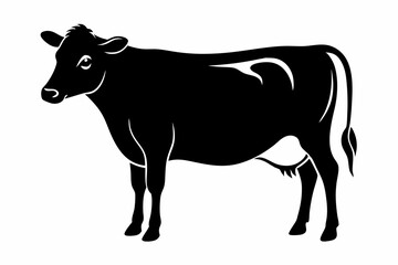 Cattle cow silhouette, cow vector illustration, bull, cow icon	
