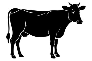 Cattle cow silhouette, cow vector illustration, bull, cow icon	
