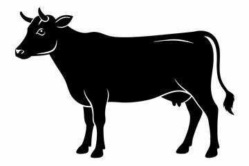 Cattle cow silhouette, cow vector illustration, bull, cow icon	
