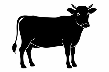 jersey cow silhouette, cow vector illustration, bull, cow icon	
