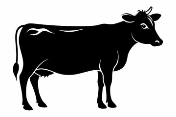 jersey cow silhouette, cow vector illustration, bull, cow icon	
