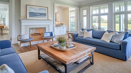 Coastal Living Room Interior Design