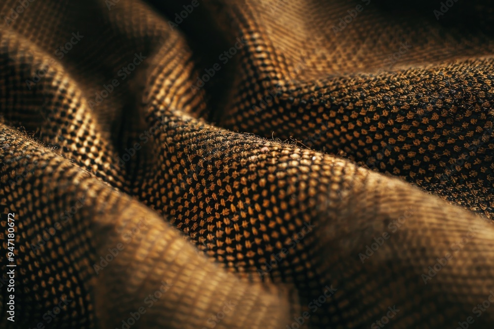 Poster A detailed view of a fabric fragment with intricate patterns and textures