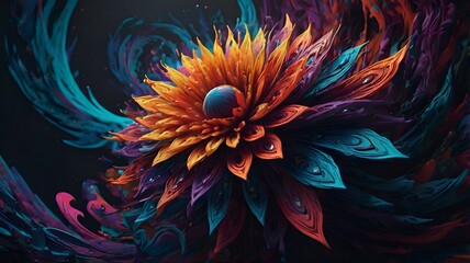 Obraz premium abstract fractal flower