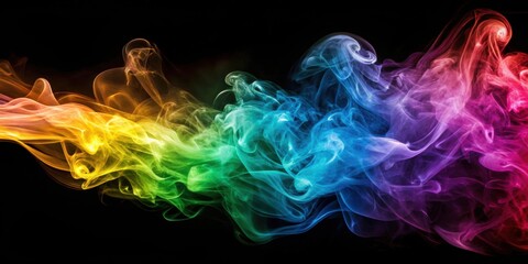 Fototapeta premium Vibrant and alluring colorful swirls of smoke, colorful, smoke, abstract, vibrant, swirls, motion