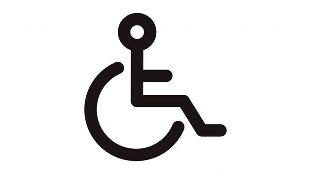 Symbol of person in wheelchair. Suitable for disability awareness campaigns, medical websites, accessibility resources, and inclusive design materials