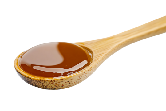 malt extract in wood spoon isolated on transparent png