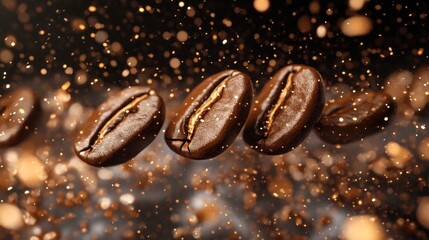 Coffee Beans in Flight